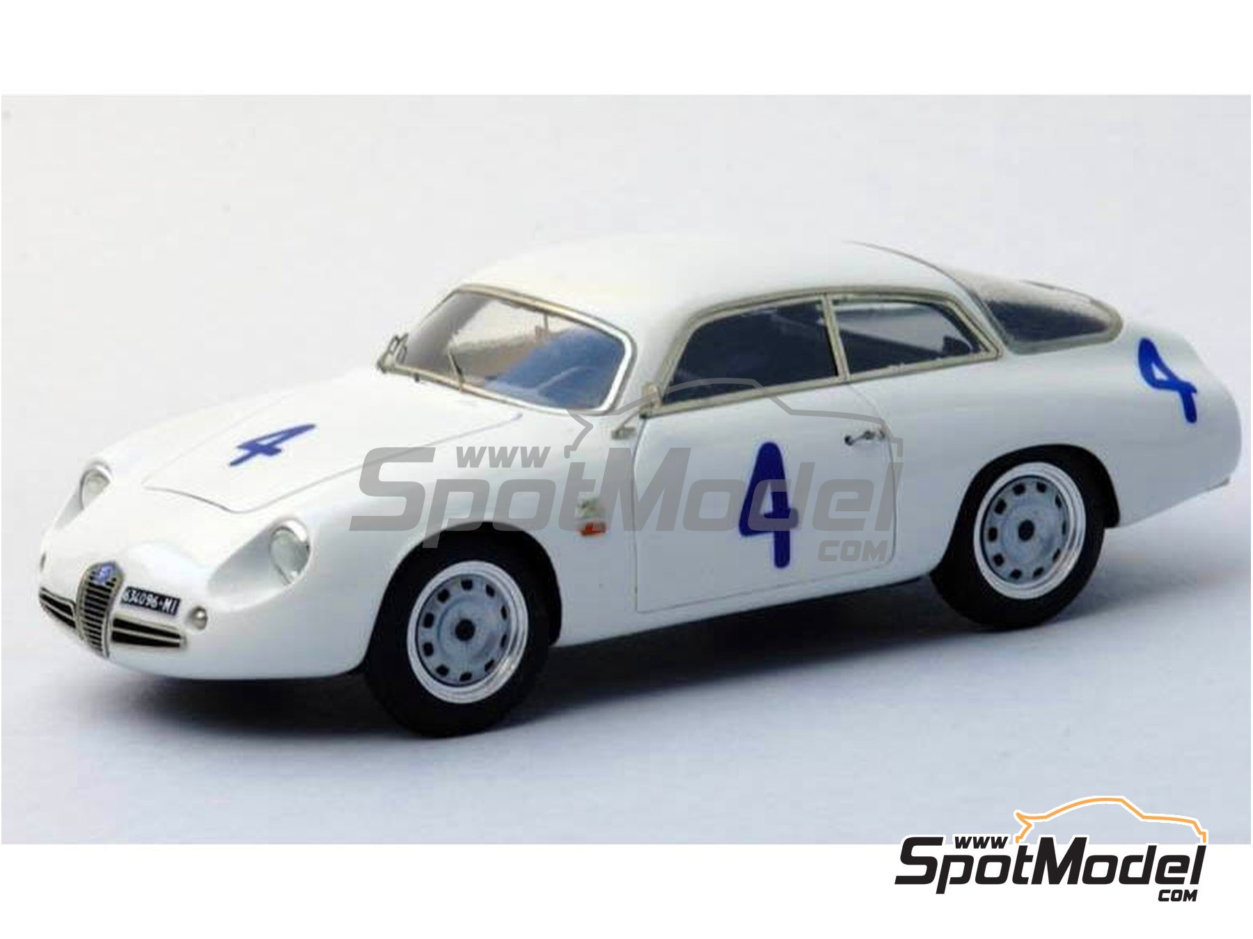 Alfa Romeo Giulietta SZ Coda Tronca - 12 Hours Sebring, 24 Hours Le Mans,  Targa Florio 1962. Car scale model kit in 1/43 scale manufactured by Renaiss